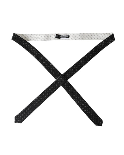 Dolce & Gabbana Black White Patterned Adjustable Tie