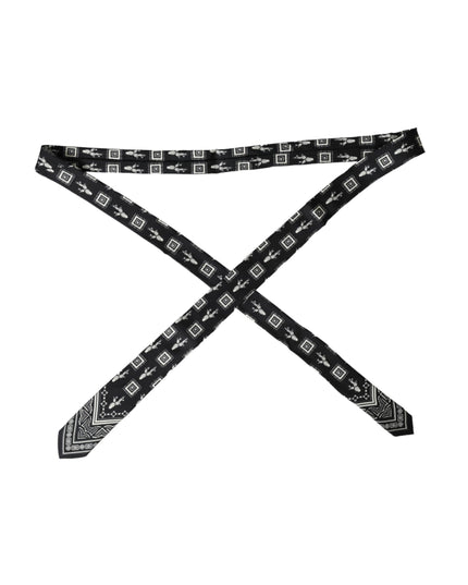 Dolce & Gabbana Black Patterned 100%Silk Adjustable Tie