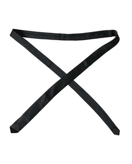 Dolce & Gabbana Black Solid 100% Silk Adjustable Tie