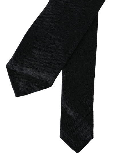Dolce & Gabbana Black Solid 100% Silk Adjustable Tie
