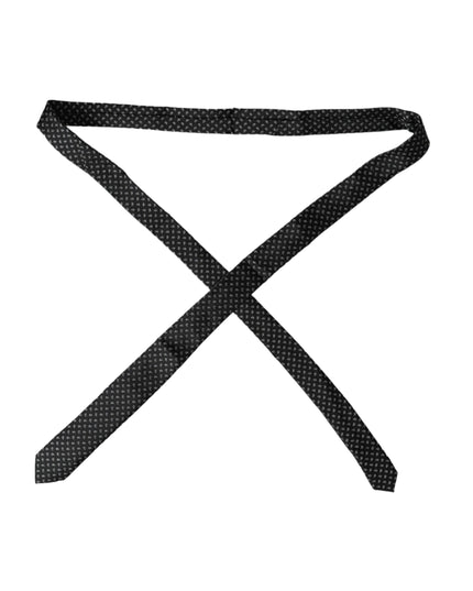 Dolce & Gabbana Black Jacquard Patterned Silk Adjustable Men Tie