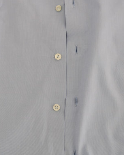 Cavalli Light Blue Cotton Slim Fit Dress Shirt