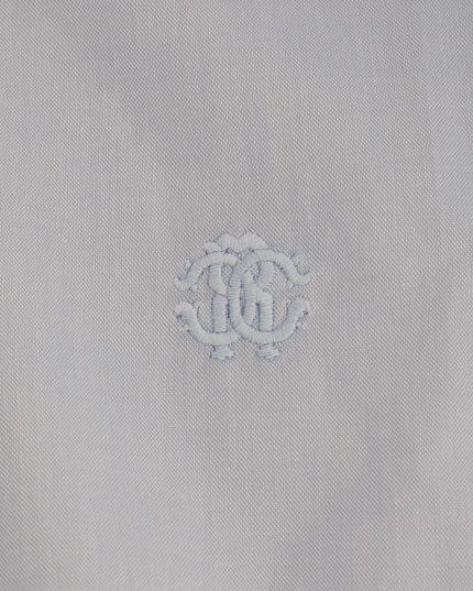 Cavalli Light Blue Cotton Slim Fit Dress Shirt