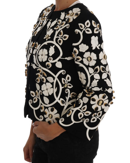 Dolce & Gabbana Black Baroque Floral Crystal Jacket
