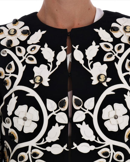 Dolce & Gabbana Black Baroque Floral Crystal Jacket