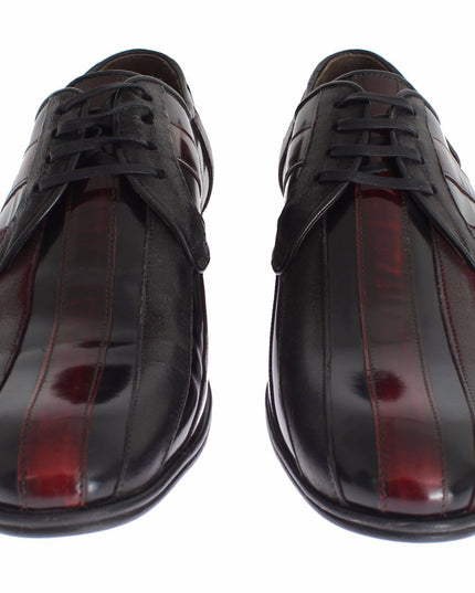 Dolce & Gabbana Black Bordeaux Leather Dress Formal Shoes