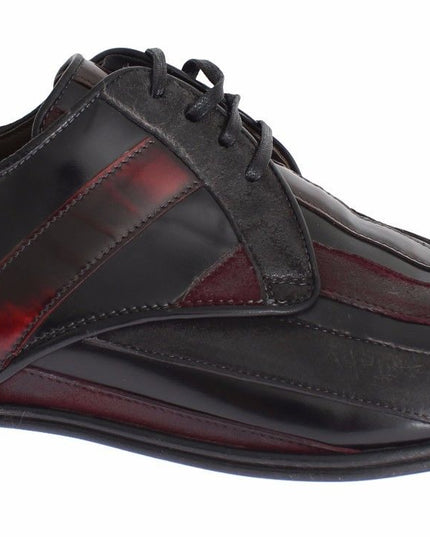Dolce & Gabbana Black Bordeaux Leather Dress Formal Shoes