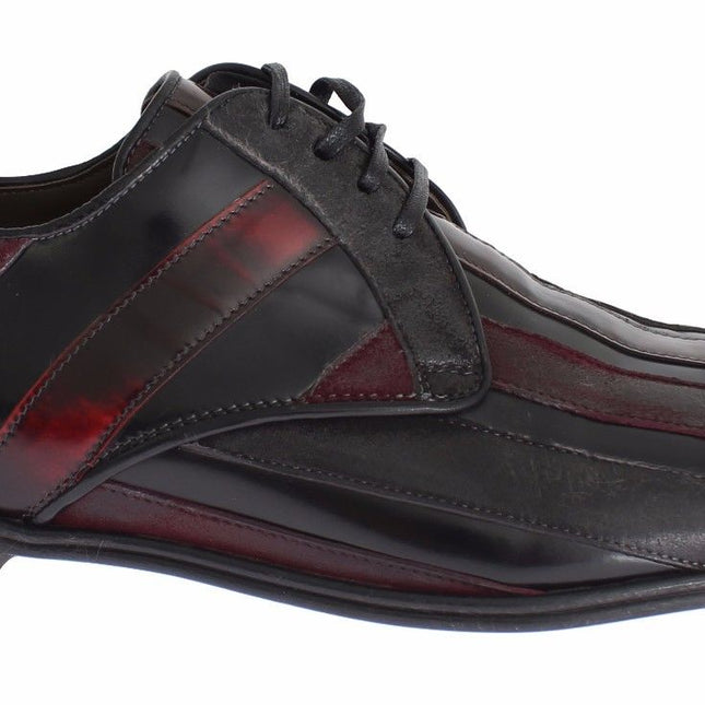 Dolce & Gabbana Black Bordeaux Leather Dress Formal Shoes