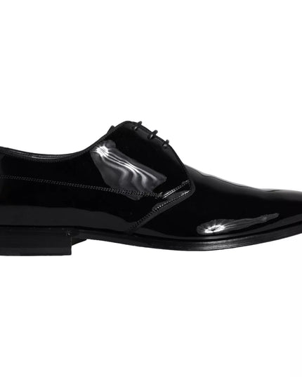 Dolce & Gabbana Black Calfskin Leather Derby Men Dress Shoes
