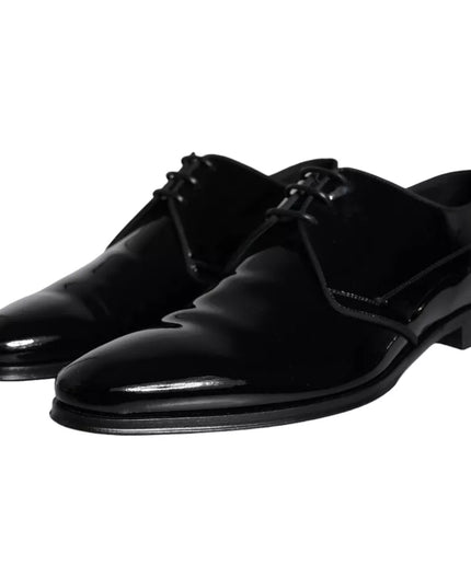 Dolce & Gabbana Black Calfskin Leather Derby Men Dress Shoes