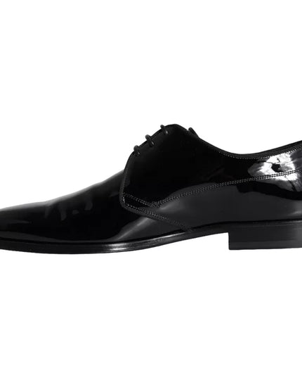 Dolce & Gabbana Black Calfskin Leather Derby Men Dress Shoes