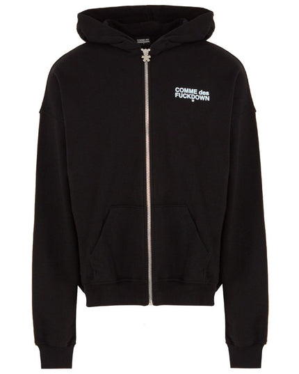 Comme Des Fuckdown Black Cotton Men's Hooded Sweatshirt