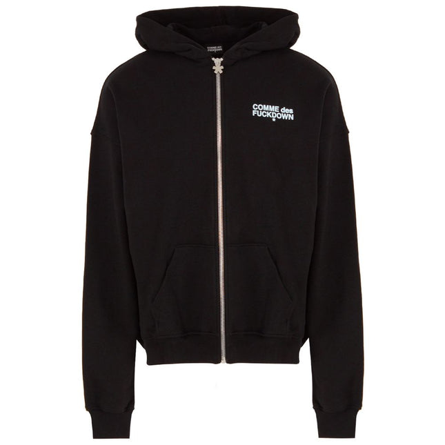 Comme Des Fuckdown Black Cotton Men's Hooded Sweatshirt