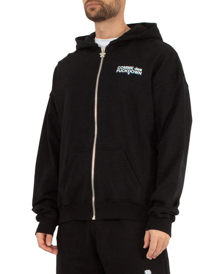 Comme Des Fuckdown Black Cotton Men's Hooded Sweatshirt