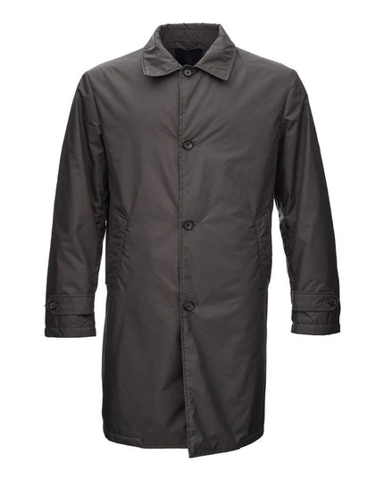 Add Brown Polyester Men's Trench Jacket