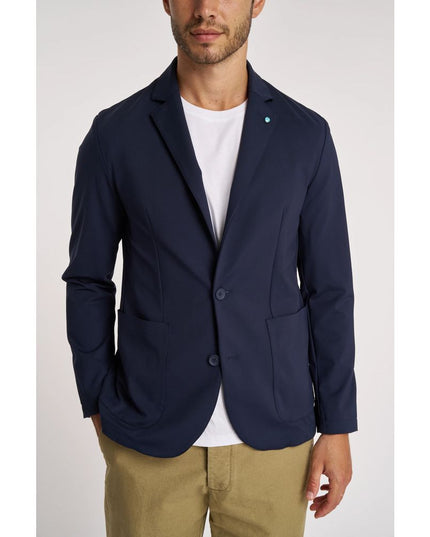 People Of Shibuya Blue Polyester Men's Lightweight Jacket