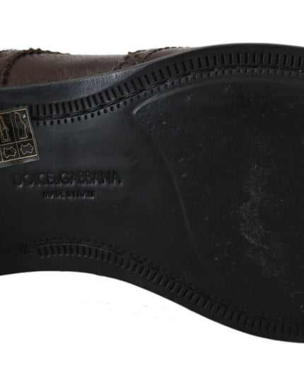 Dolce & Gabbana Brown Leather Brogue Derby Dress Shoes