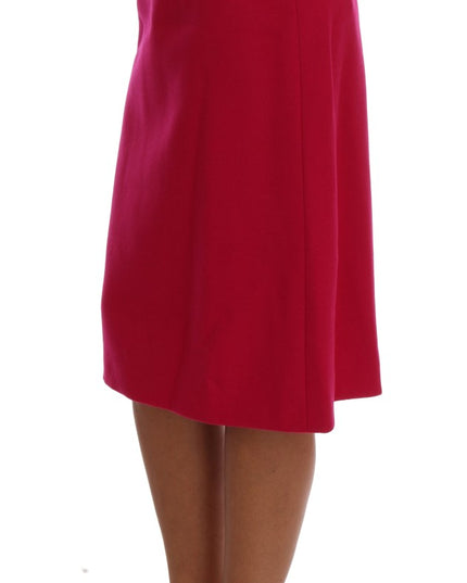 Dolce & Gabbana Pink Wool Knee Long A-Line Skirt