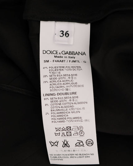 Dolce & Gabbana Black Floral Jacquard Silk A-Line Skirt