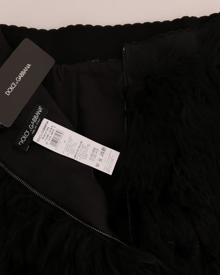 Dolce & Gabbana Black Mink Nutria Fur Mini Hot Pants