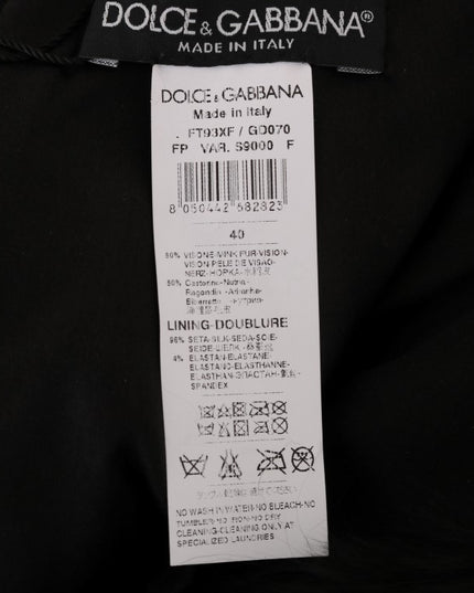 Dolce & Gabbana Black Mink Nutria Fur Mini Hot Pants