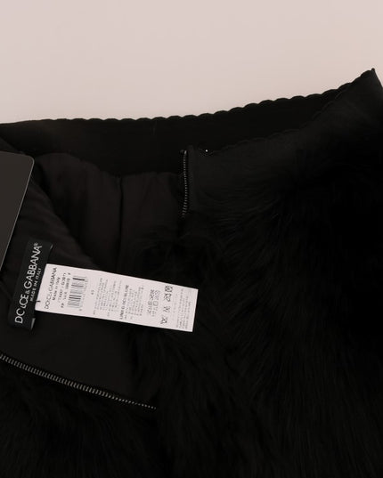 Dolce & Gabbana Black Lamb Fox Fur Mini Hot Pants