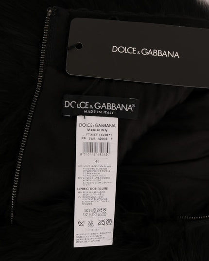 Dolce & Gabbana Black Lamb Fox Fur Mini Hot Pants