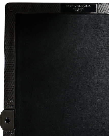 Dolce & Gabbana Black Velvet Crystal Clutch Evening Party Purse Bag