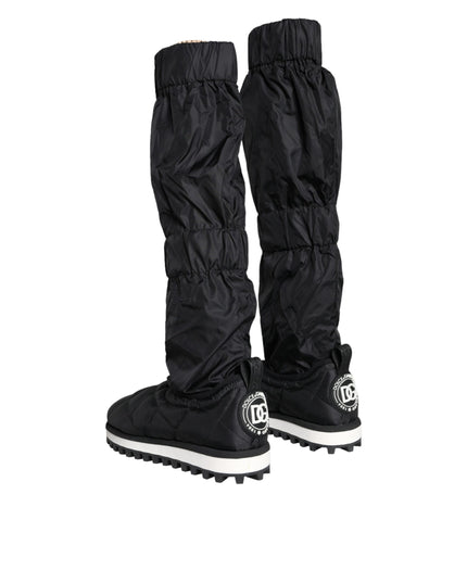 Dolce & Gabbana Black Quilted High Top Boots Sneakers Shoes
