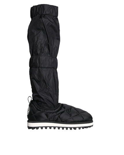 Dolce & Gabbana Black Quilted High Top Boots Sneakers Shoes