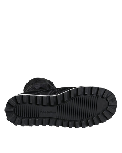Dolce & Gabbana Black Quilted High Top Boots Sneakers Shoes