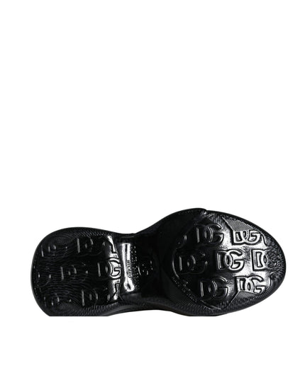 Dolce & Gabbana Black Foiled Rubber Toy Low Top Men Sneakers Shoes