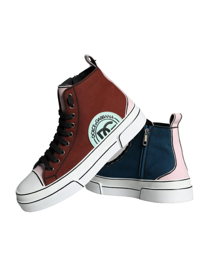 Dolce & Gabbana Multicolor Patchwork High Top Sneaker Shoes