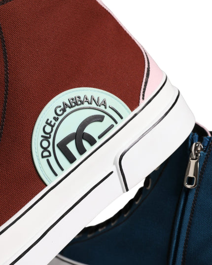 Dolce & Gabbana Multicolor Patchwork High Top Sneaker Shoes