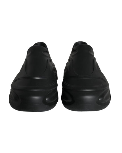 Dolce & Gabbana Black Foiled Rubber Toy Low Top Sneakers Shoes
