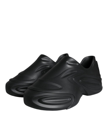 Dolce & Gabbana Black Foiled Rubber Toy Low Top Sneakers Shoes