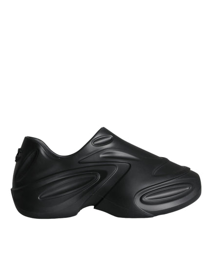 Dolce & Gabbana Black Foiled Rubber Toy Low Top Sneakers Shoes