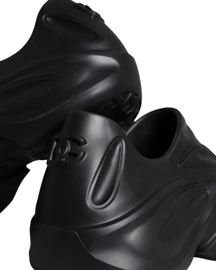 Dolce & Gabbana Black Foiled Rubber Toy Low Top Sneakers Shoes