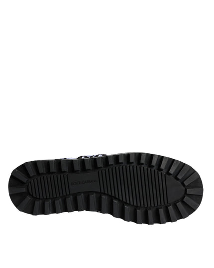 Dolce & Gabbana Black White Quilted Logo Sandals Slides Shoes