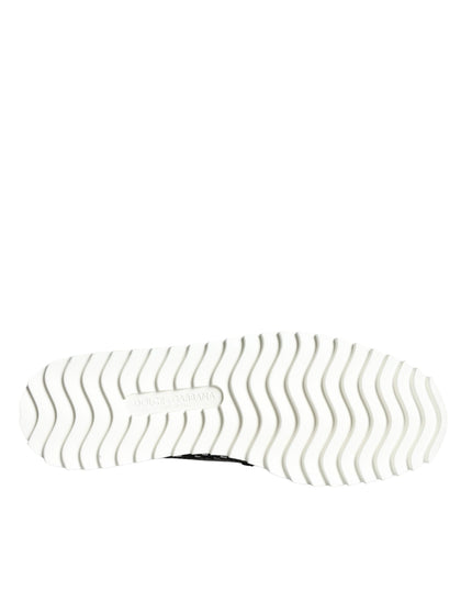 Dolce & Gabbana Black White Weaved Slip On Men Loafers Shoes