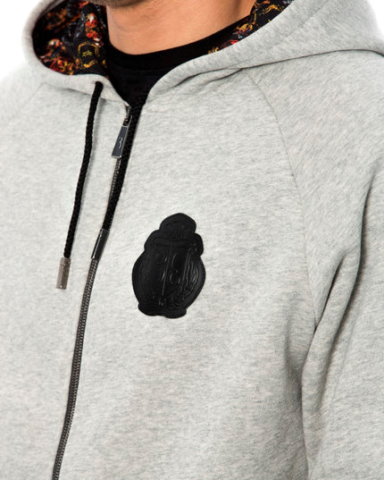 Billionaire Italian Couture Gray Cotton Hooded Sweatsuit