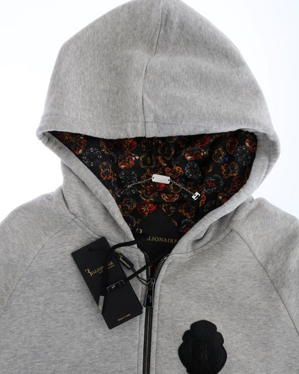 Billionaire Italian Couture Gray Cotton Hooded Sweatsuit