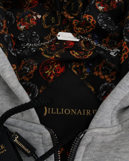 Billionaire Italian Couture Gray Cotton Hooded Sweatsuit