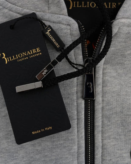 Billionaire Italian Couture Gray Cotton Hooded Sweatsuit