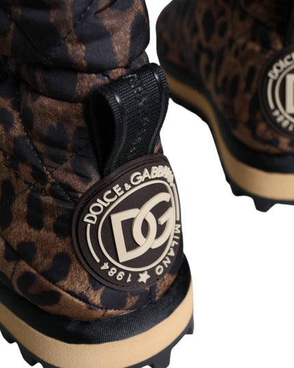 Dolce & Gabbana Brown Leopard Ankle Boots Padded Shoes