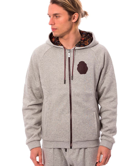 Billionaire Italian Couture Gray Cotton Hooded Sweatsuit