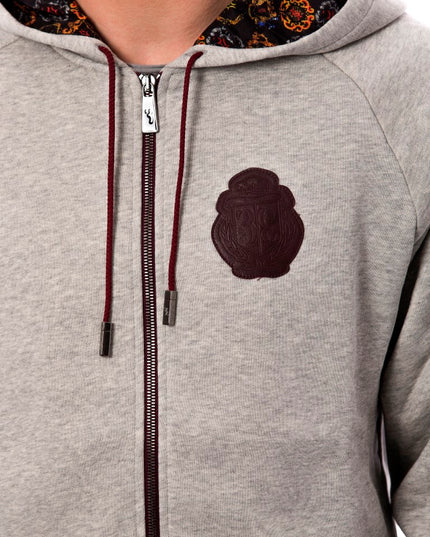 Billionaire Italian Couture Gray Cotton Hooded Sweatsuit