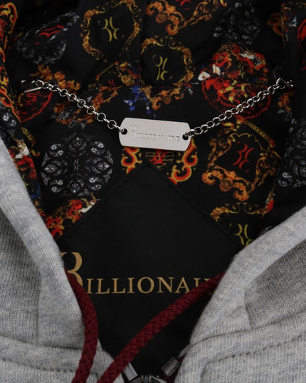 Billionaire Italian Couture Gray Cotton Hooded Sweatsuit