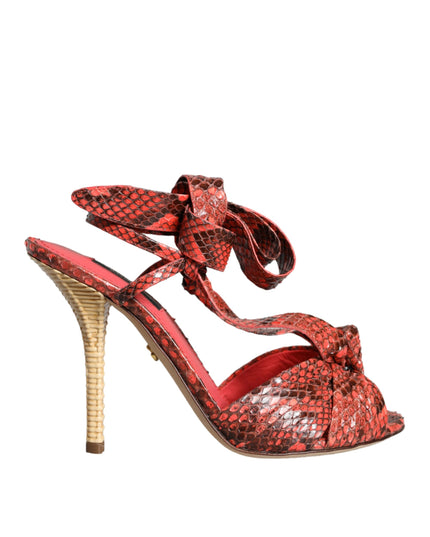 Dolce & Gabbana Coral Exotic Leather Heels Sandals Shoes