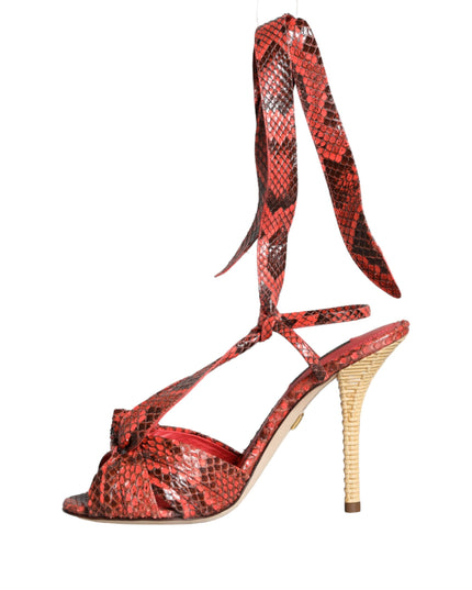 Dolce & Gabbana Coral Exotic Leather Heels Sandals Shoes